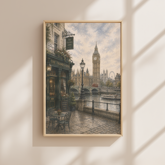 London England Travel Wall Art - Vintage (Unframed)