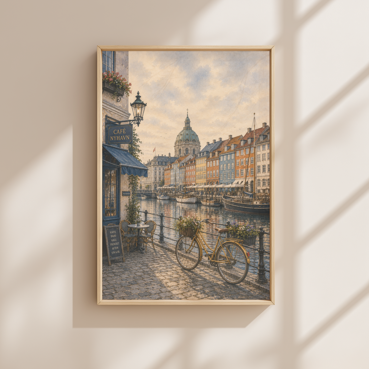 Copenhagen Denmark Travel Wall Art - Vintage (Unframed)