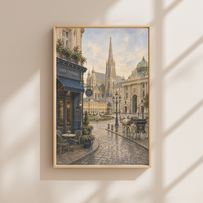 Vienna Austria Travel Wall Art - Vintage (Unframed)