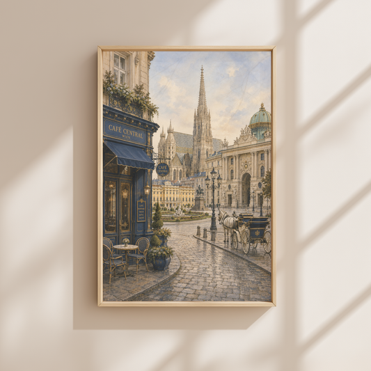 Vienna Austria Travel Wall Art - Vintage (Unframed)
