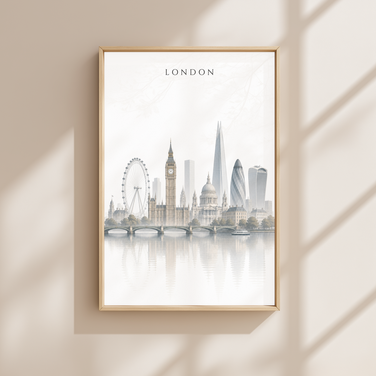 London England Travel Wall Art - Skyline (Unframed)