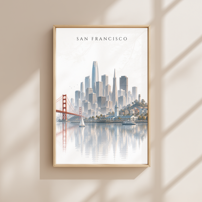San Francisco  USA Travel Wall Art - Skyline (Unframed)