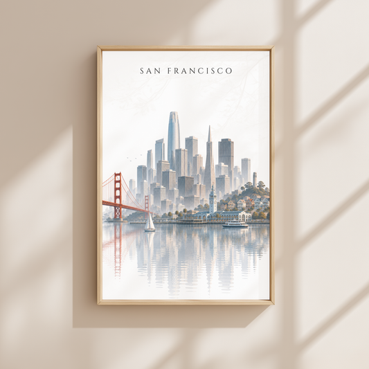 San Francisco  USA Travel Wall Art - Skyline (Unframed)