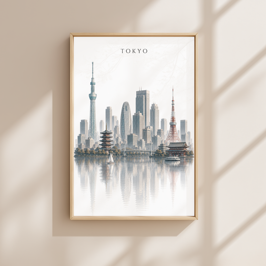 Tokyo Japan Wall Art - Skyline (Unframed)