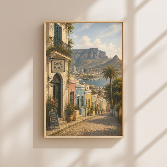 Cape Town South Africa Travel Wall Art - Vintage (Unframed)