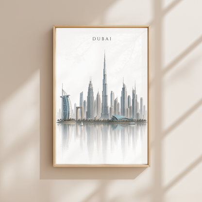 Dubai UAE Travel Wall Art - Skyline (Unframed)