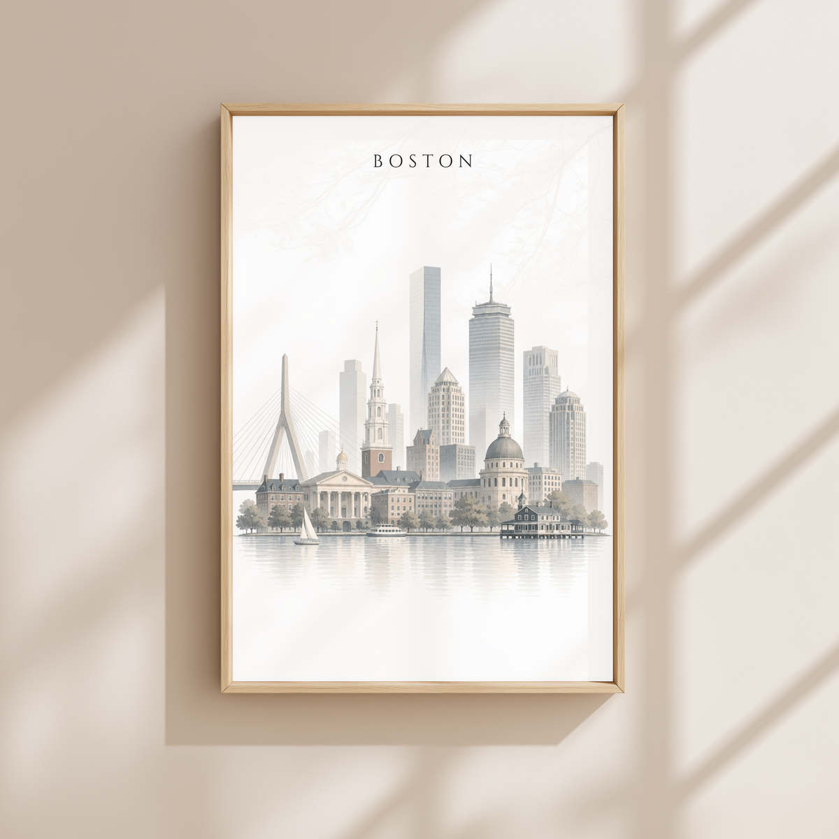 Boston USA Travel Wall Art - Skyline (Unframed)