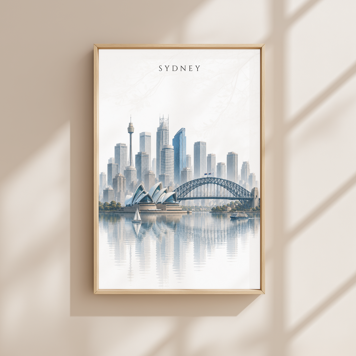 Sydney Australia Travel Wall Art - Skyline (Unframed)