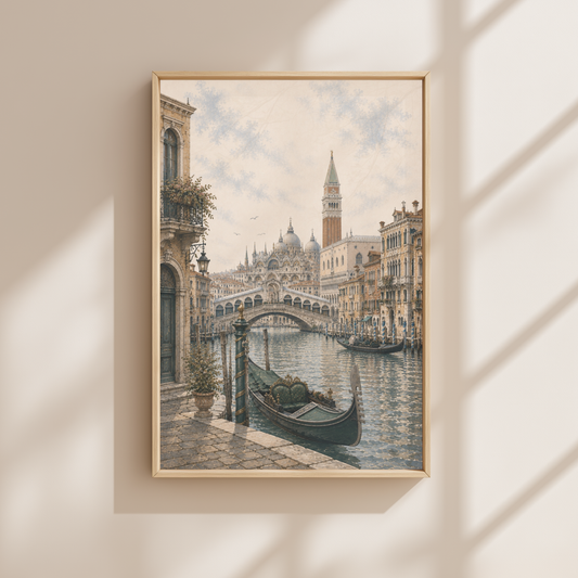 Venice Italy Travel Wall Art - Vintage (Unframed)
