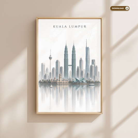 Kuala Lumpur Malaysia Travel Wall Art - Skyline (Digital Download)