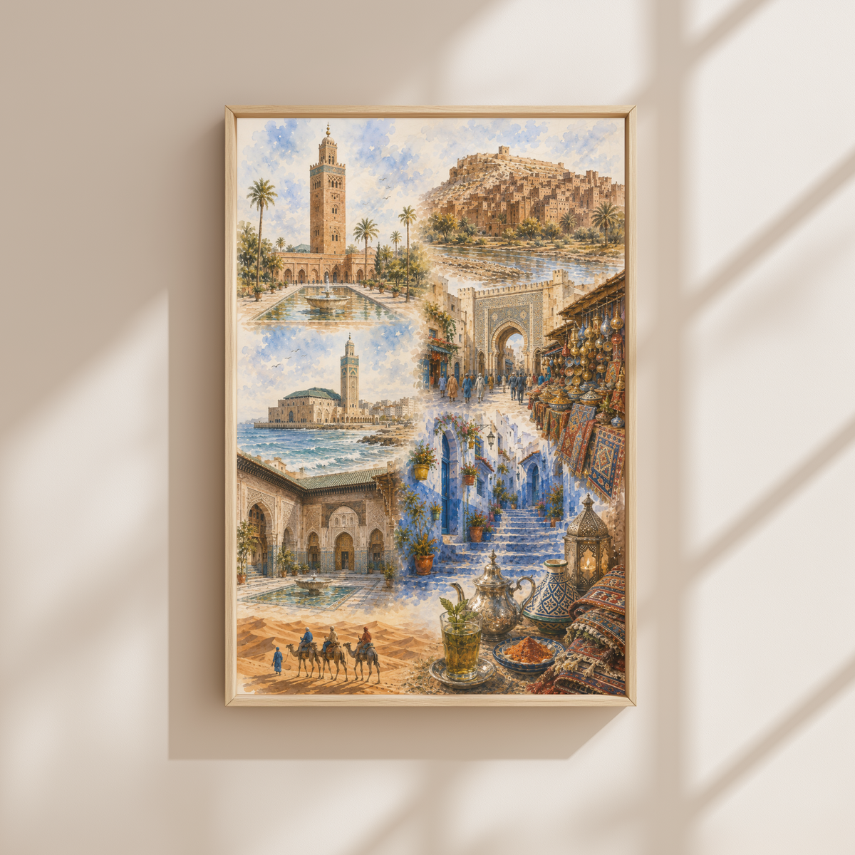 Marrakesh Morocco Wall Art -  Landmark Collage (Unframed)