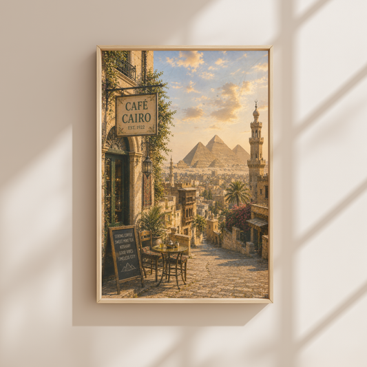Cairo Egypt Travel Wall Art - Vintage (Unframed)
