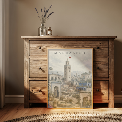 Marrakech Morocco Travel Wall Art - Landmarks (Digital Download)