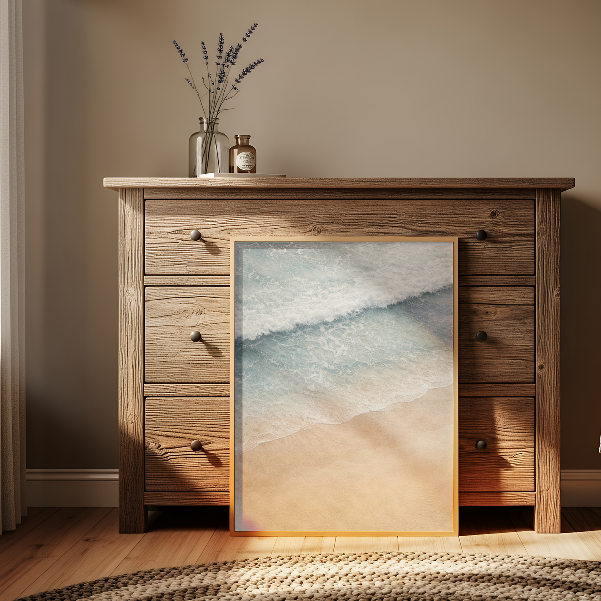 Coastal Ocean Wall Art Print – Beach Waves (Digital Download)