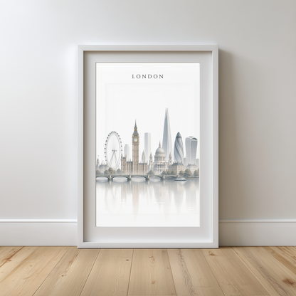 London England Travel Wall Art - Skyline (Unframed)
