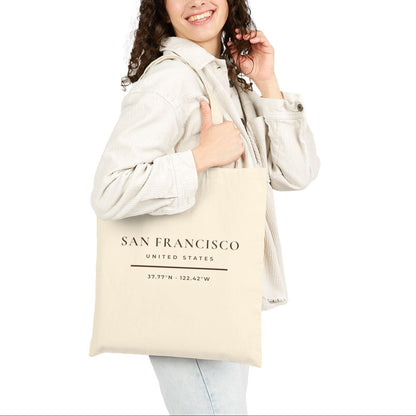 San Francisco California Tote Bag - Minimalist Typography