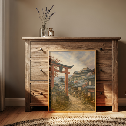 Kyoto Japan Travel Wall Art - Vintage (Unframed)