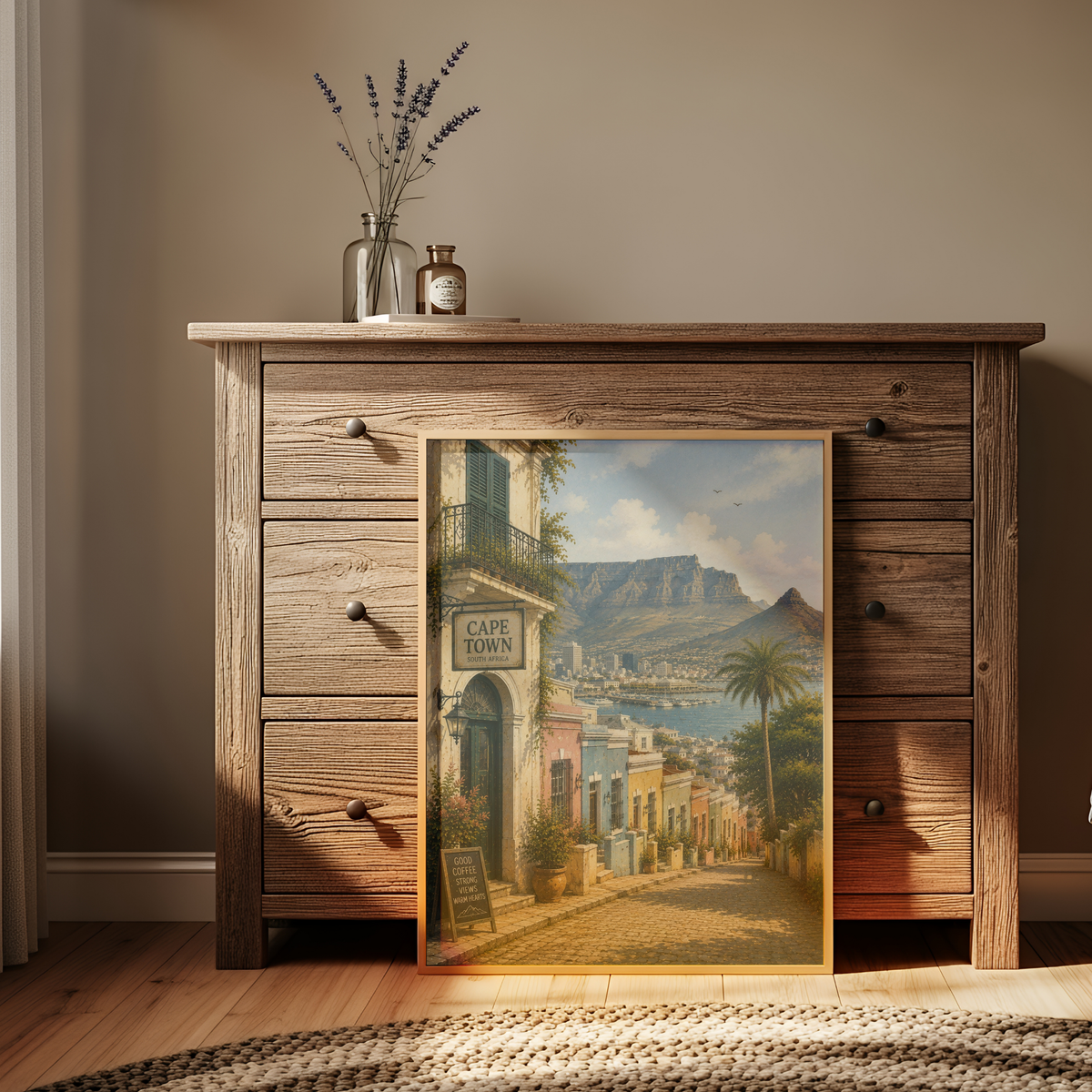 Cape Town South Africa Travel Wall Art - Vintage (Digital Download)