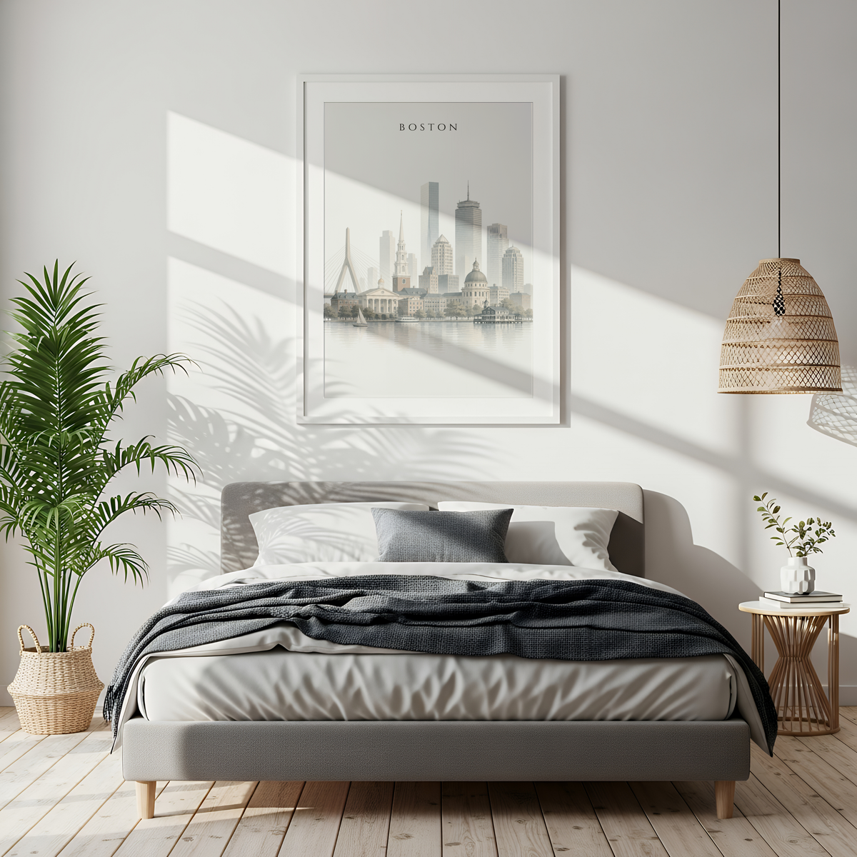 Boston USA Travel Wall Art - Skyline (Unframed)