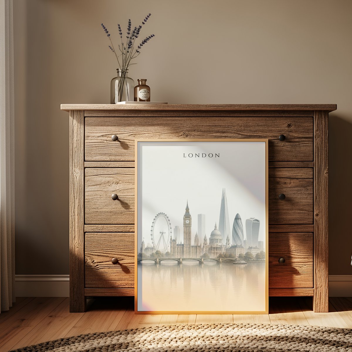 London England Travel Wall Art - Skyline (Unframed)