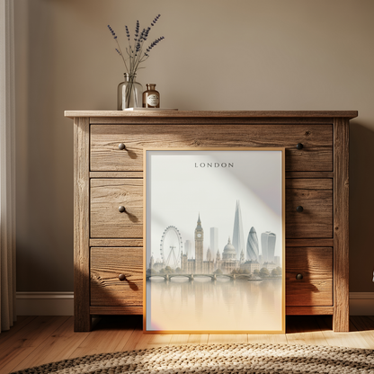 London England Travel Wall Art - Skyline (Unframed)