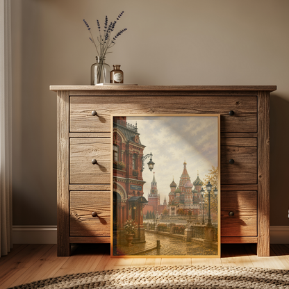 Moscow Russia Travel Wall Art - Vintage (Digital Download)