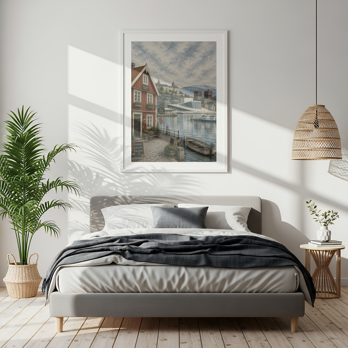 Oslo Norway Travel Wall Art - Vintage (Unframed)