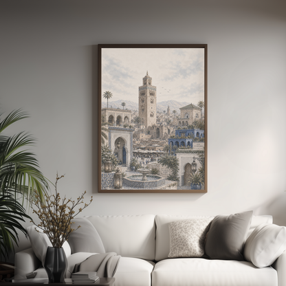 Marrakech Morocco Travel Wall Art - Landmarks (Digital Download)