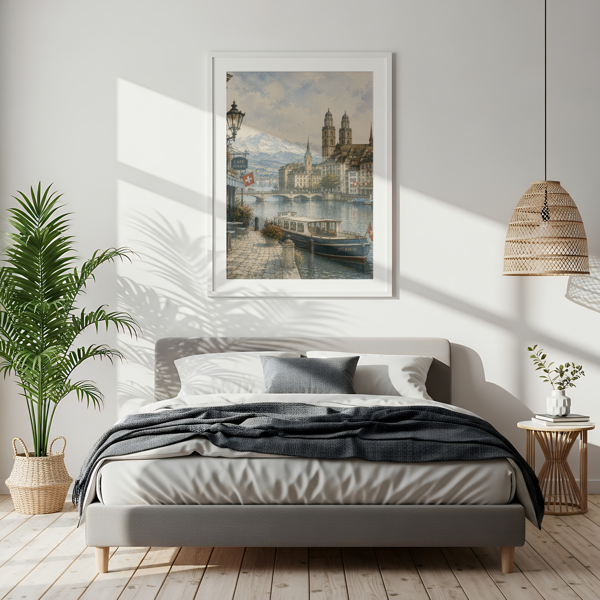 Zurich Switzerland Travel Wall Art - Vintage (Digital Download)