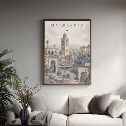 Marrakech Morocco Travel Wall Art - Landmarks (Digital Download)