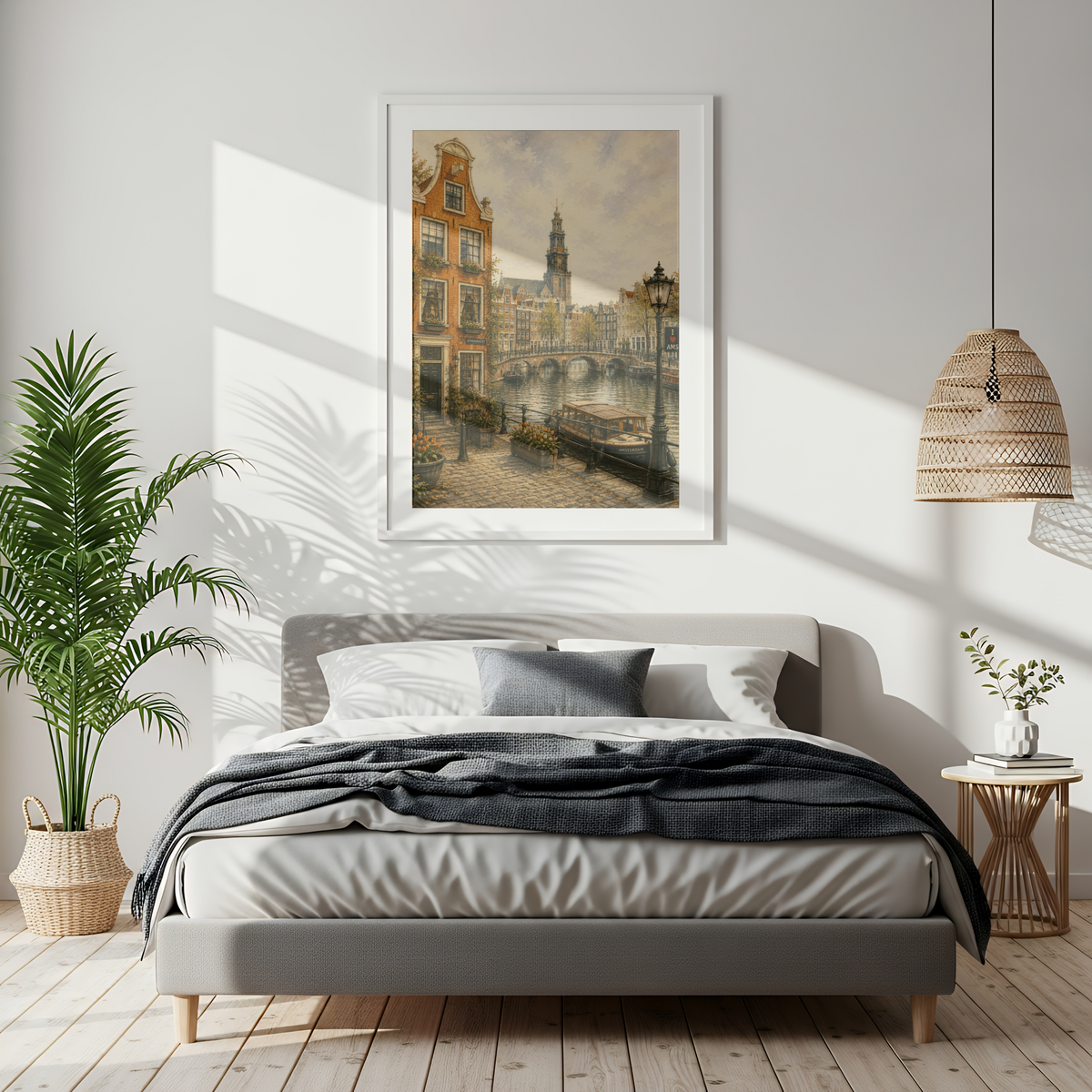 Amsterdam Netherlands Travel Wall Art - Vintage (Unframed)