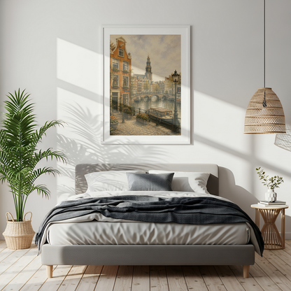 Amsterdam Netherlands Travel Wall Art - Vintage (Unframed)