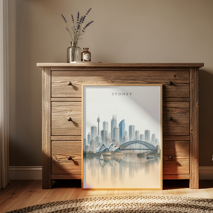 Sydney Australia Travel Wall Art - Skyline (Unframed)