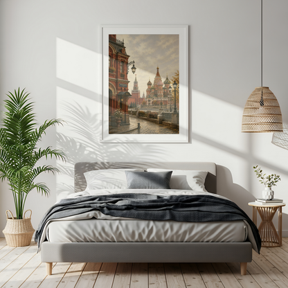 Moscow Russia Travel Wall Art - Vintage (Unframed)