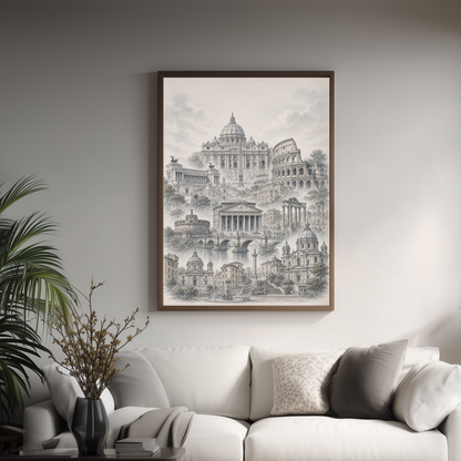 Rome Italy Travel Wall Art - Landmarks (Digital Download)