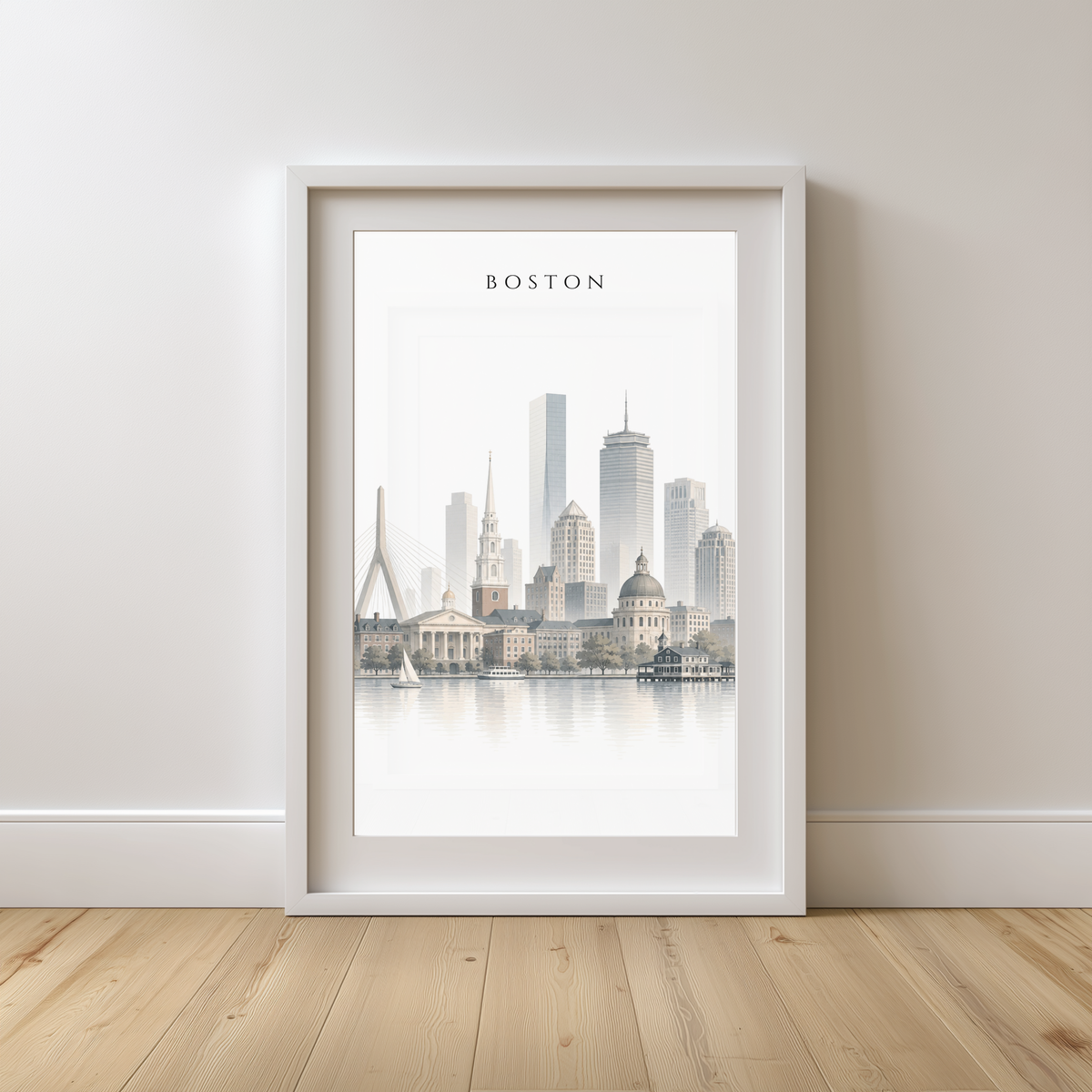 Boston USA Travel Wall Art - Skyline (Unframed)
