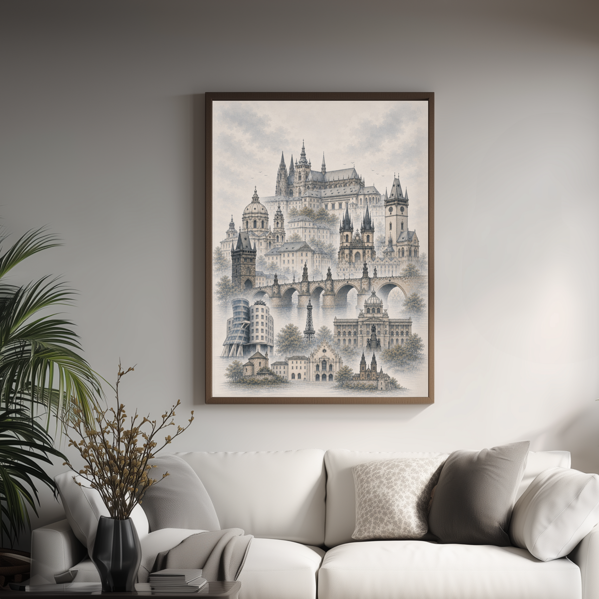 Prague Czech Republic Travel Wall Art - Landmarks (Unframed)