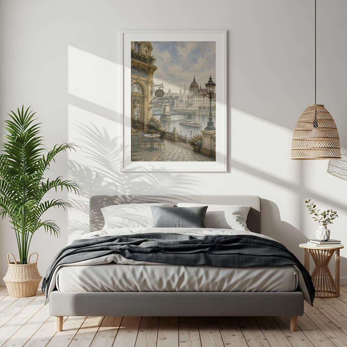 Budapest Hungary Travel Wall Art - Vintage (Unframed)
