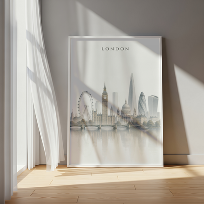 London England Travel Wall Art - Skyline (Unframed)