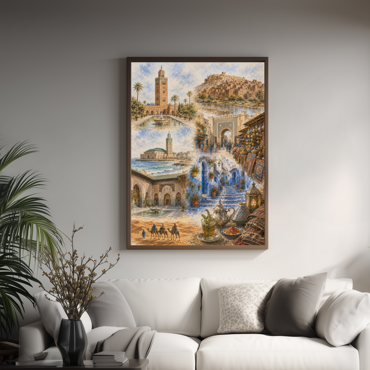 Marrakesh Morocco Wall Art -  Landmark Collage (Unframed)