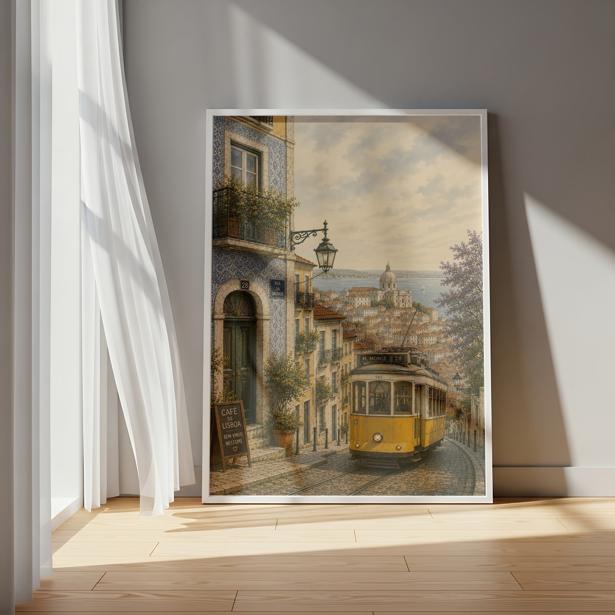 Lisbon Portugal Travel Wall Art - Vintage (Unframed)