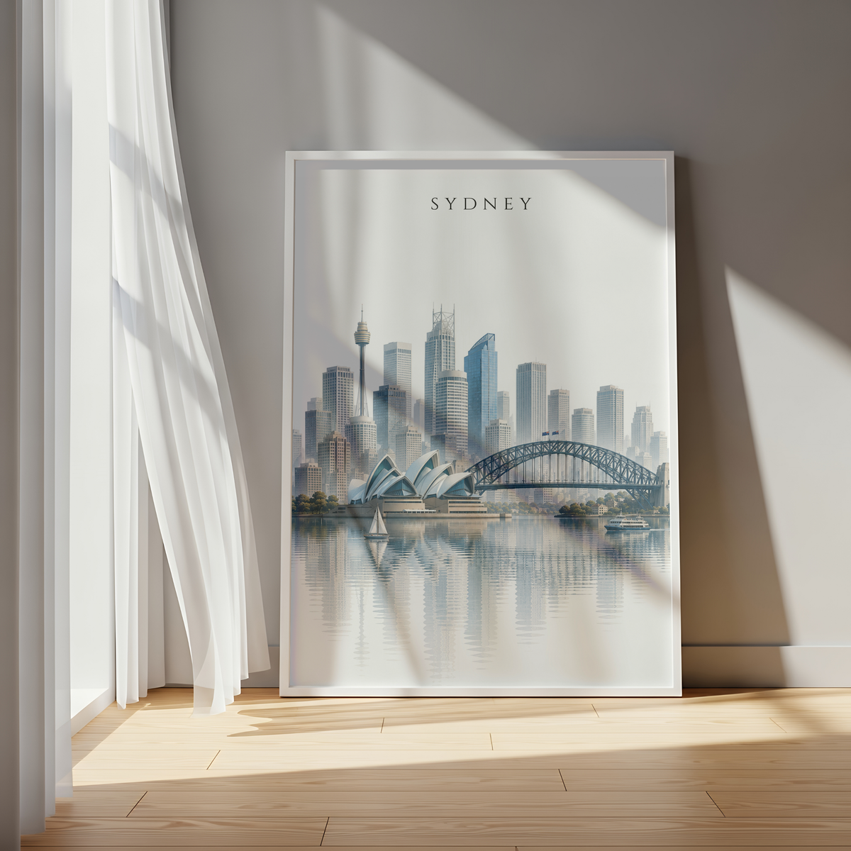 Sydney Australia Travel Wall Art - Skyline (Unframed)