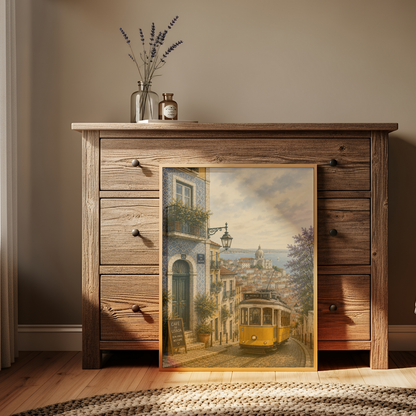 Lisbon Portugal Travel Wall Art - Vintage (Digital Download)