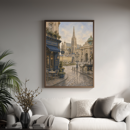 Vienna Austria Travel Wall Art - Vintage (Unframed)