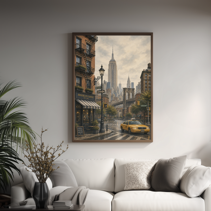 New York USA Travel Wall Art - Vintage (Digital Download)
