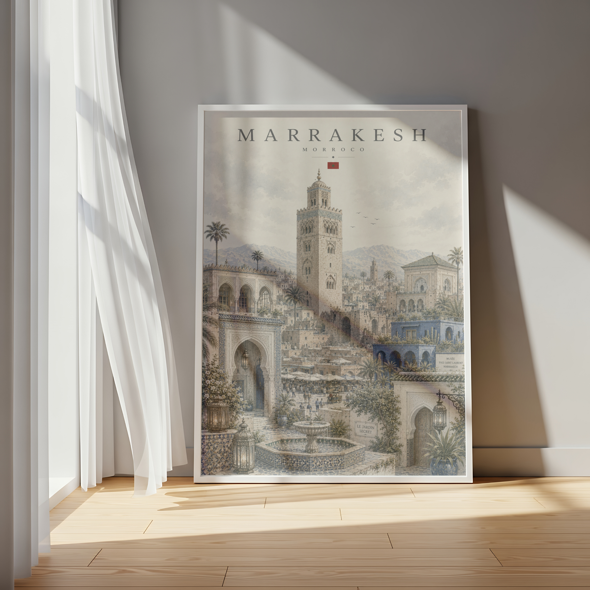 Marrakech Morocco Travel Wall Art - Landmarks (Digital Download)