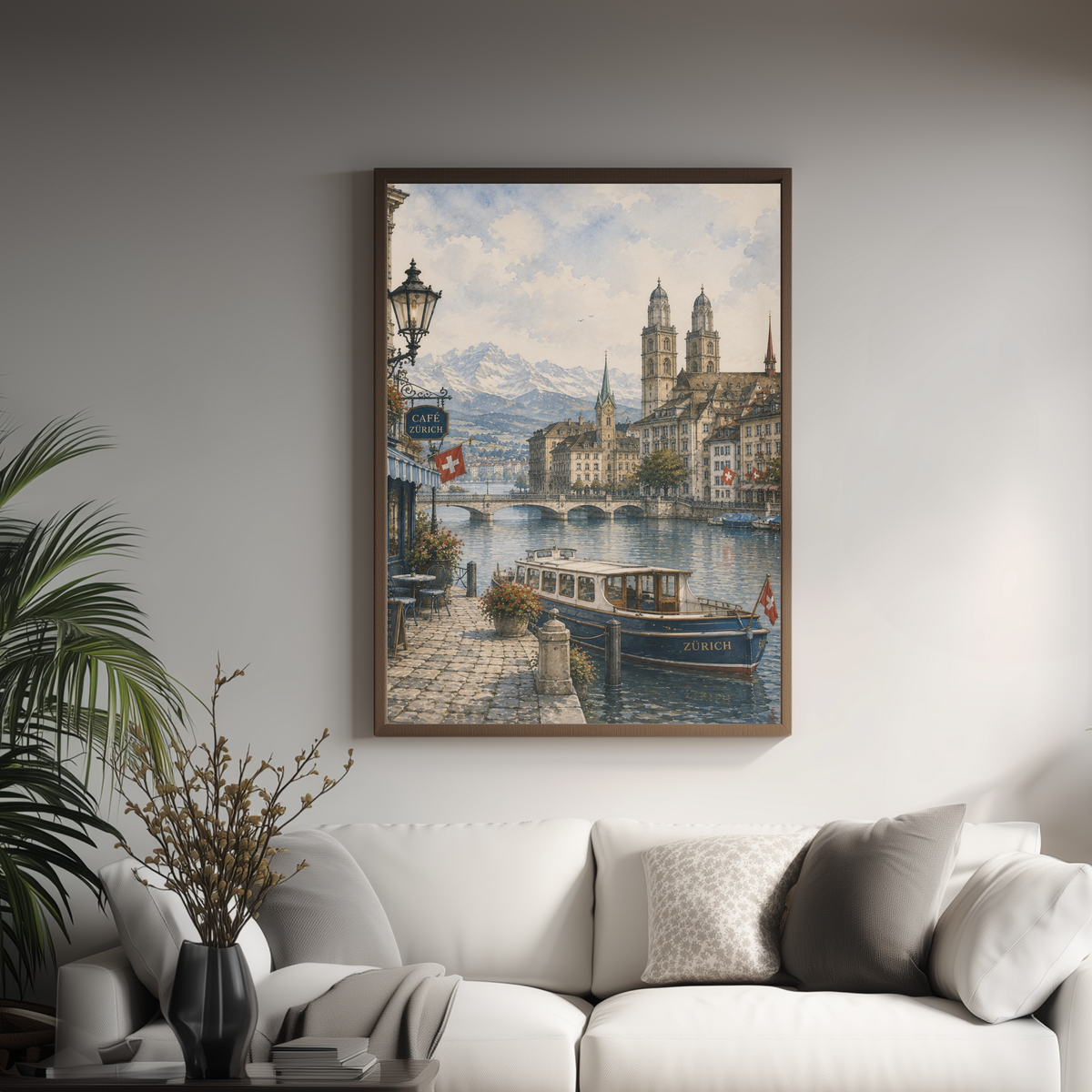 Zurich Switzerland Travel Wall Art - Vintage (Digital Download)