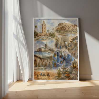 Marrakesh Morocco Wall Art -  Landmark Collage (Unframed)