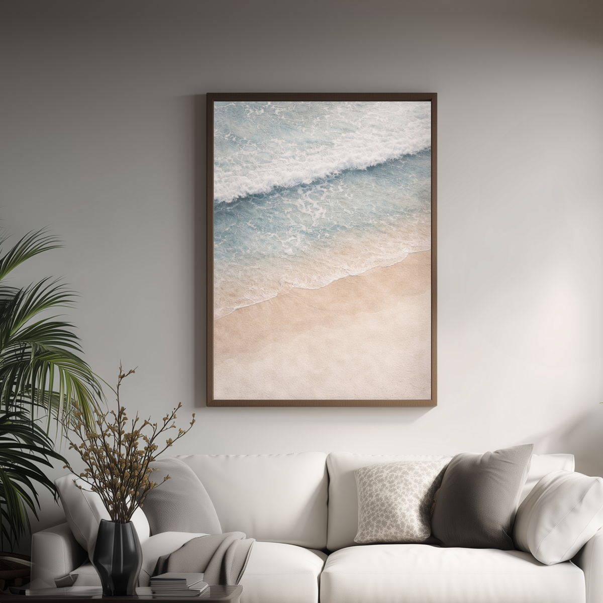 Coastal Ocean Wall Art Print – Beach Waves (Digital Download)