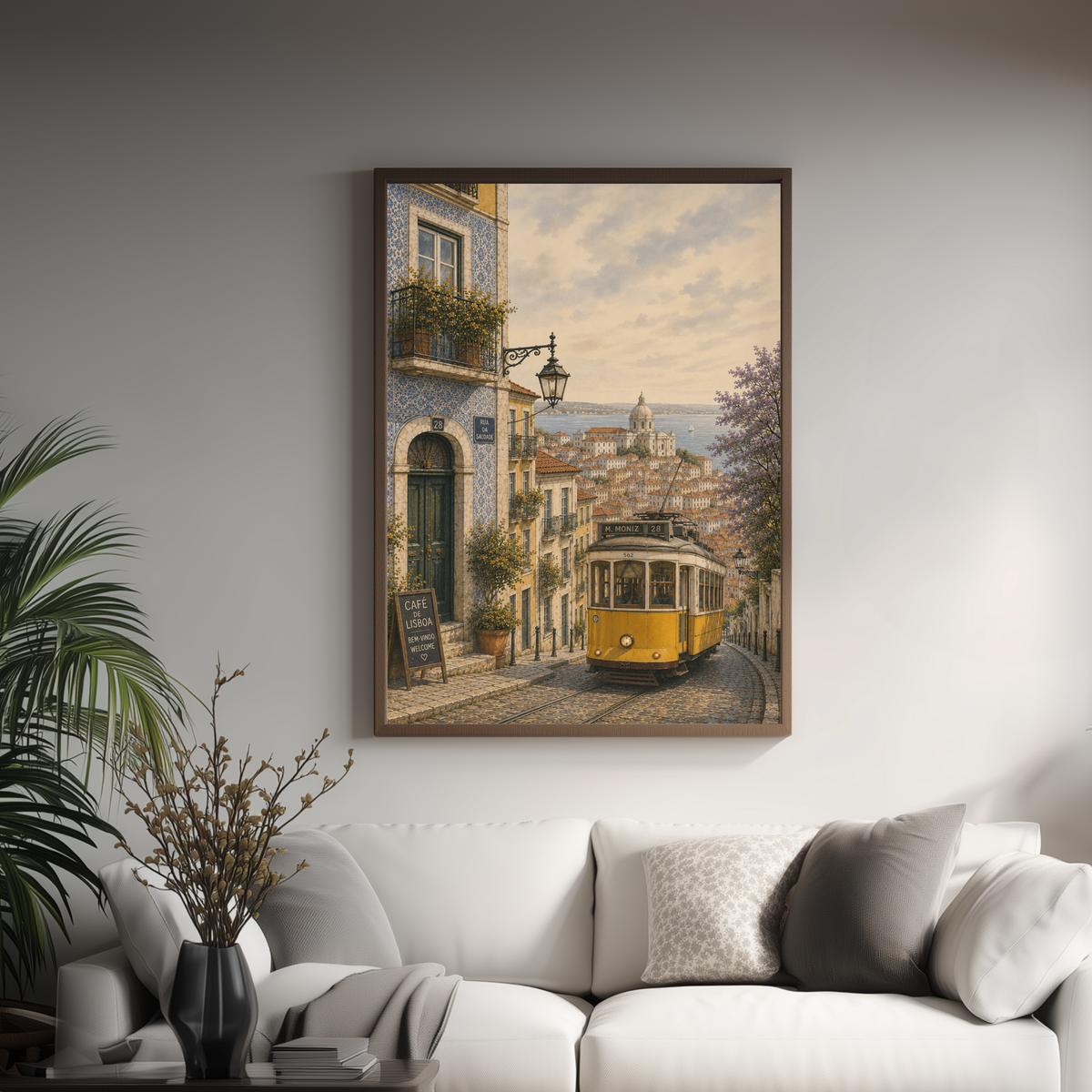 Lisbon Portugal Travel Wall Art - Vintage (Unframed)